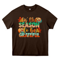 Chocolate Brown tis the season to be grateful Heavy Core Tee - CowGirlArtShop