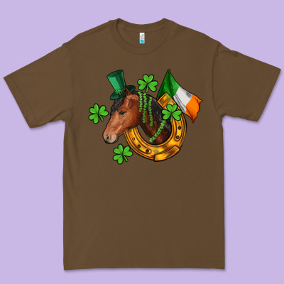 Horse With Horseshoe St. Patrick's Premium Tee Designed By Cowgirlartshop