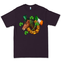 Plum Horse with horseshoe St. Patrick's Premium Tee - CowGirlArtShop