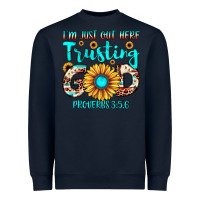Navy i m just out here trusting god proverbs 3 5,6 Heavyweight Sweatshirt - JahusDesignShop