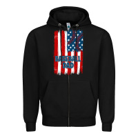 Black baseball dad american flag Zipper Hoodie - JahusDesignShop