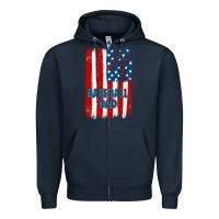 Navy baseball dad american flag Zipper Hoodie - JahusDesignShop