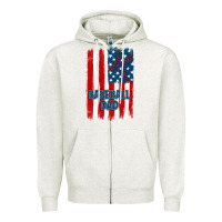 Oatmeal Heather baseball dad american flag Zipper Hoodie - JahusDesignShop