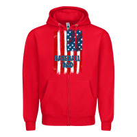 Red baseball dad american flag Zipper Hoodie - JahusDesignShop