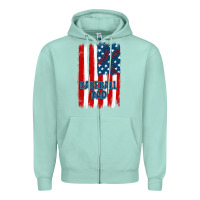 Seafoam baseball dad american flag Zipper Hoodie - JahusDesignShop