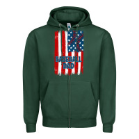 Sports Green baseball dad american flag Zipper Hoodie - JahusDesignShop