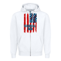 White baseball dad american flag Zipper Hoodie - JahusDesignShop