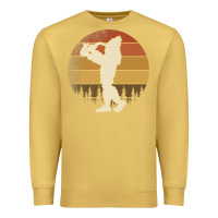 Antique Gold bigfoot playing saxophone retro vintage funny sasquatch sax premium t Premium Sweatshirt - linhVisuals