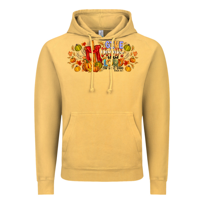 Give Thanks To The Lord For He Is Good Vintage Hoodie by CowhideDigitalArt | Teevron