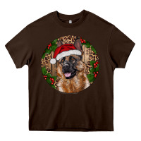 Chocolate Brown German Shepherd Christmas Heavy Core Tee - RanaPortraitStore