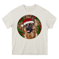 Cream German Shepherd Christmas Heavy Core Tee - RanaPortraitStore