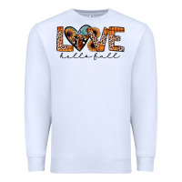 White hello fall love Premium Sweatshirt - JahusDesignShop