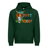 Forest Green just a little moody coffee cup long haired cow Urban Hoodie - Jasminsmagicworld