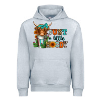 Heather Grey just a little moody coffee cup long haired cow Urban Hoodie - Jasminsmagicworld