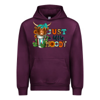 Mauve Wine just a little moody coffee cup long haired cow Urban Hoodie - Jasminsmagicworld