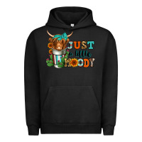 Pigment Black just a little moody coffee cup long haired cow Urban Hoodie - Jasminsmagicworld