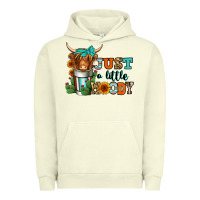 Pigment Pistachio just a little moody coffee cup long haired cow Urban Hoodie - Jasminsmagicworld