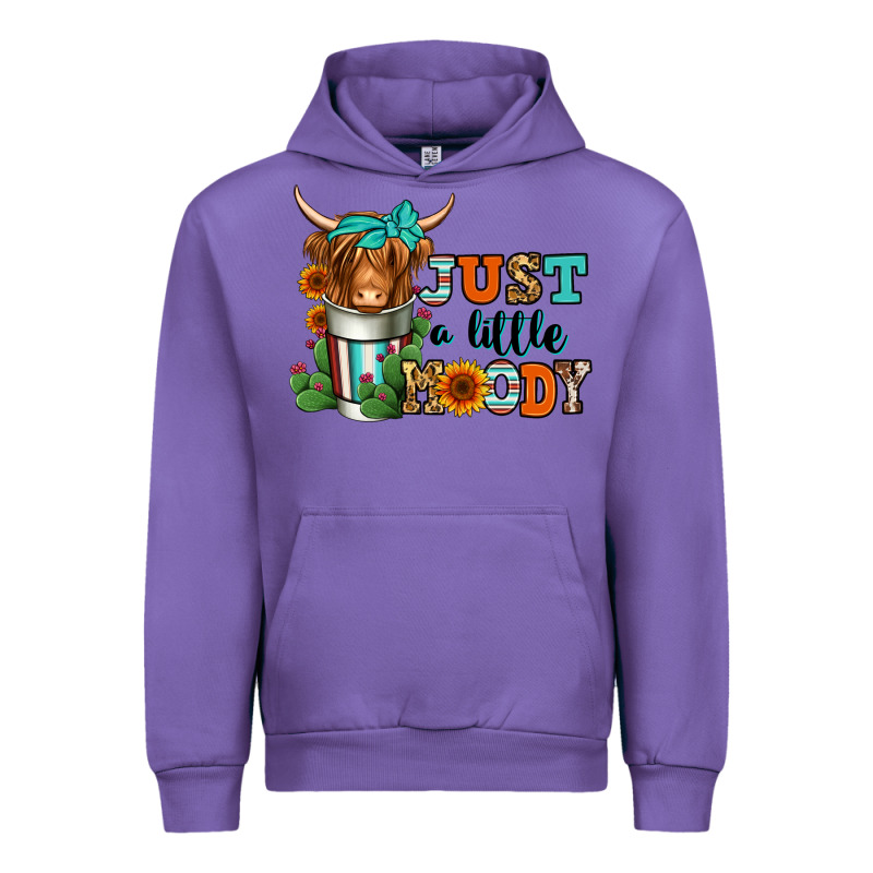 Just A Little Moody Coffee Cup Long Haired Cow Urban Hoodie by Jasminsmagicworld | Teevron