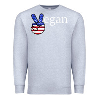 Heather Grey peace american flag vegan Premium Sweatshirt - linhVisuals