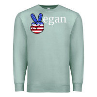 Seafoam peace american flag vegan Premium Sweatshirt - linhVisuals