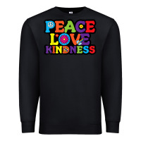 Black peace love kindness Premium Sweatshirt - linhVisuals