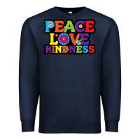 Navy peace love kindness Premium Sweatshirt - linhVisuals