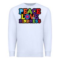 White peace love kindness Premium Sweatshirt - linhVisuals