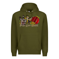 Army Green peace love cricket Premium Hoodie - RacoonDesign