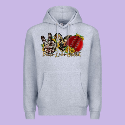 Peace Love Cricket Premium Hoodie Designed By Racoondesign