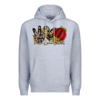 Heather Grey peace love cricket Premium Hoodie - RacoonDesign