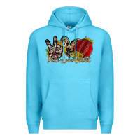 Ocean Blue peace love cricket Premium Hoodie - RacoonDesign