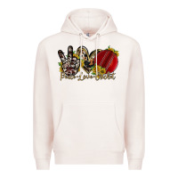 Pale Pink peace love cricket Premium Hoodie - RacoonDesign