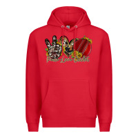 Red peace love cricket Premium Hoodie - RacoonDesign
