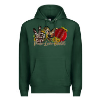 Sports Green peace love cricket Premium Hoodie - RacoonDesign