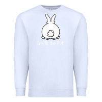 White bunny talk to the puff premium Premium Sweatshirt - linhVisuals