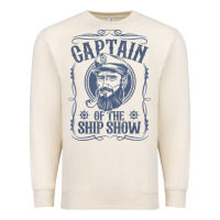 Sandshell mens funny captain of the ship show boating pontoon boat gift t shirt Premium Sweatshirt - linhVisuals