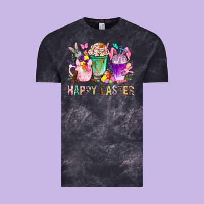 Happy Easter Coffee Cups With Bunny Vintage Tee Designed By Bundleandbundleshop
