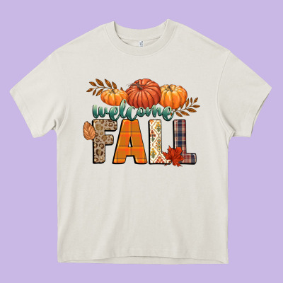 Welcome Fall Heavy Core Tee Designed By Cowgirlartshop