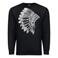 Black native american feather headdress indian chief tribes prid t shirt Premium Sweatshirt - linhVisuals