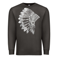 Smoke native american feather headdress indian chief tribes prid t shirt Premium Sweatshirt - linhVisuals