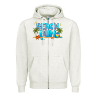 Oatmeal Heather beach bum Zipper Hoodie - JahusDesignShop