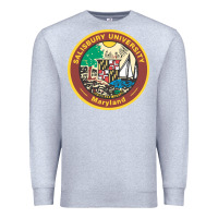 Heather Grey salisbury university vectorized Premium Sweatshirt - linhVisuals