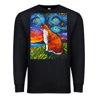 Black cat t  shirt orange and white tabby cat t  shirt Premium Sweatshirt - linhVisuals