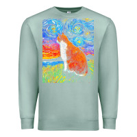 Seafoam cat t  shirt orange and white tabby cat t  shirt Premium Sweatshirt - linhVisuals