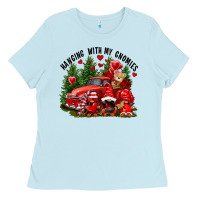 Baby Blue Valentine's Day hanging with my gnomies Ladies Tee - FaDigitalArtStudio