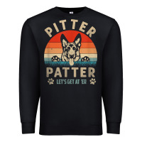 Black pitter tshirt patter german shepherd dog funny vintage retro t shirt Premium Sweatshirt - linhVisuals