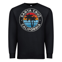 Black santa cruz california ca vintage graphic retro 70s t shirt Premium Sweatshirt - linhVisuals
