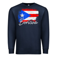 Navy puerto rico boricua vintage puerto rican flag pride t shirt Premium Sweatshirt - linhVisuals