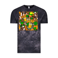 Cloud Black St. Patrick's Day Pig With Beer And Shamrock Vintage Tee - FaDigitalArtStudio