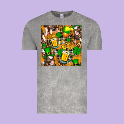 St. Patrick's Day Pig With Beer And Shamrock Vintage Tee Designed By Fadigitalartstudio